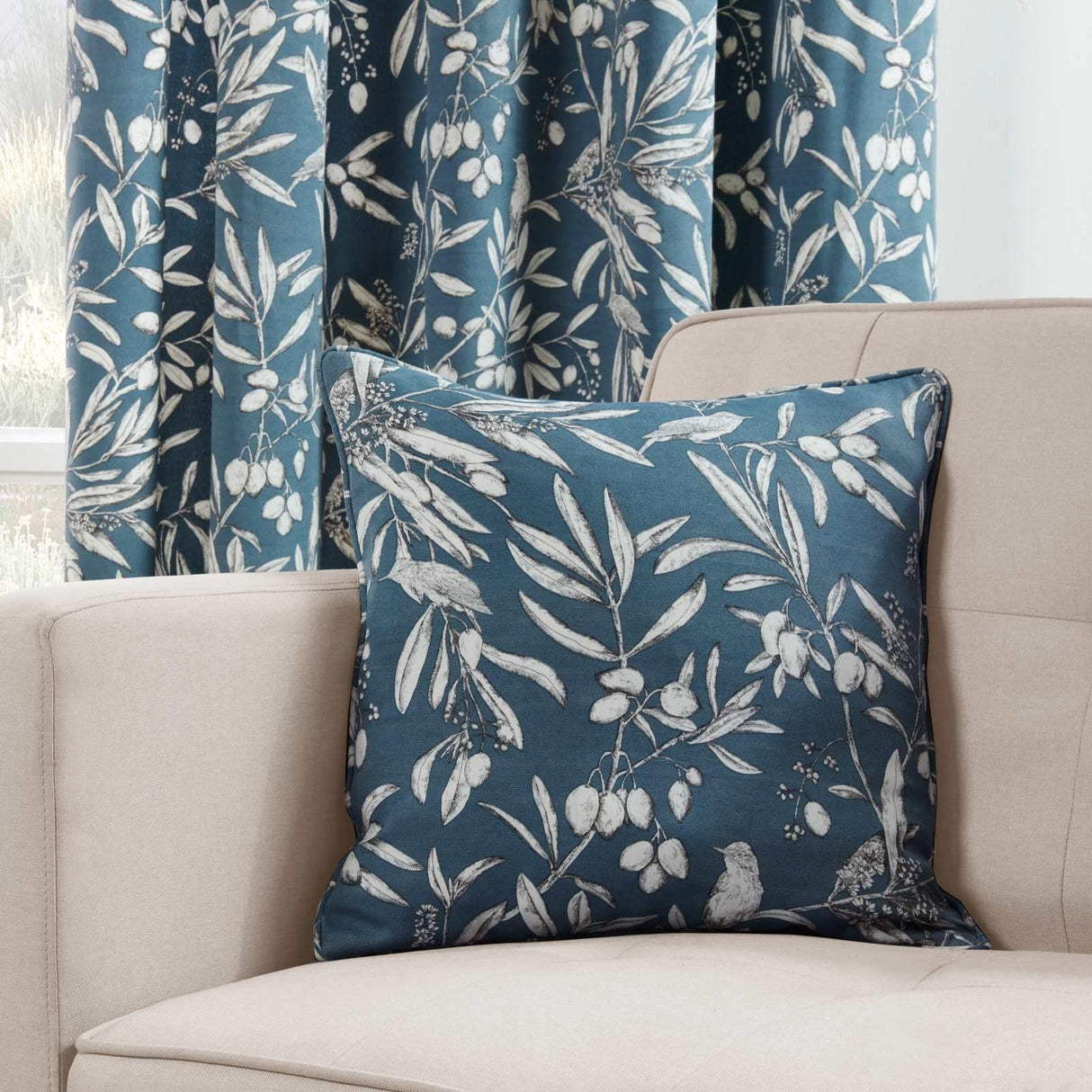 Aviary Cushion Cover 18" x 18" - Bluebell