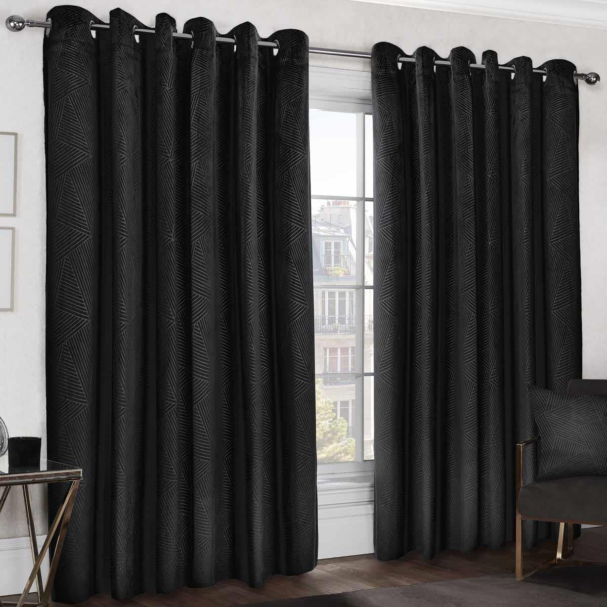 Thermal Embossed Velvet Blackout Eyelet Curtains by Emma Barclay