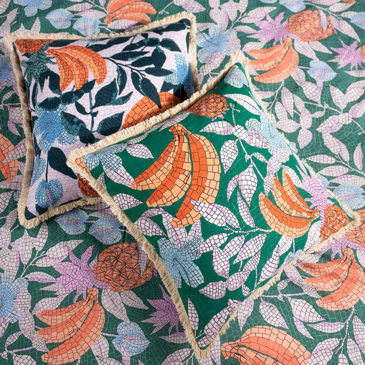 Cypressa Floral Mosaic Cushion Cover 20" x 20" by furn. 8