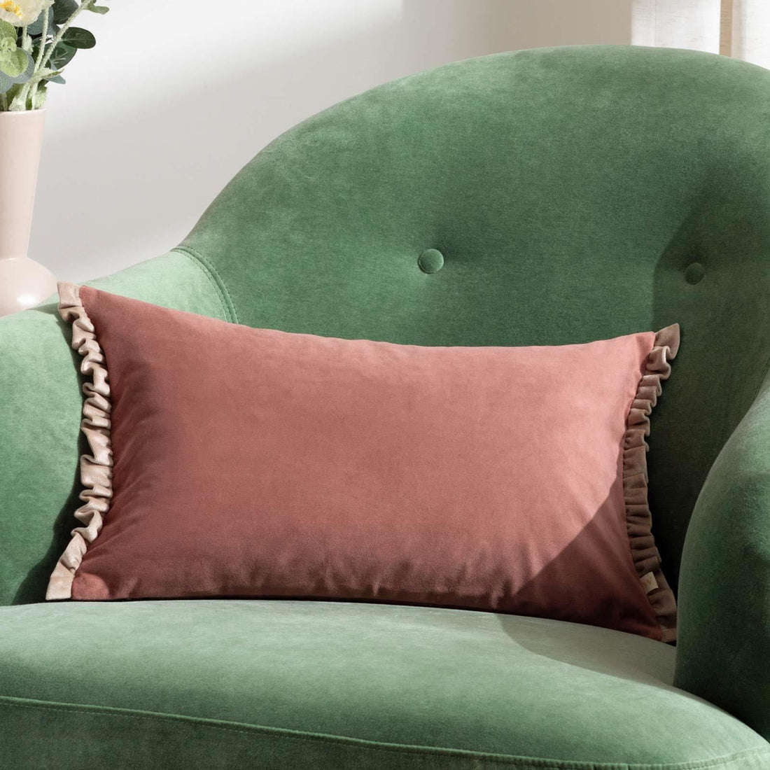 Tilly Velvet Poached Pear + Shell Cushion Cover 30cm x 50cm