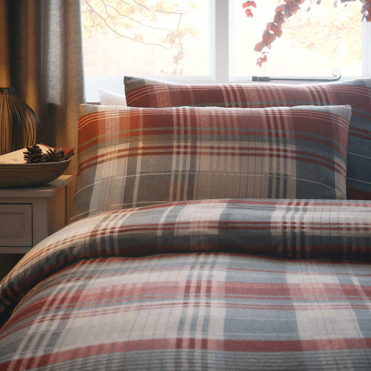 Connolly Flannelette Brushed Cotton Duvet Cover Set by Appletree Hygge