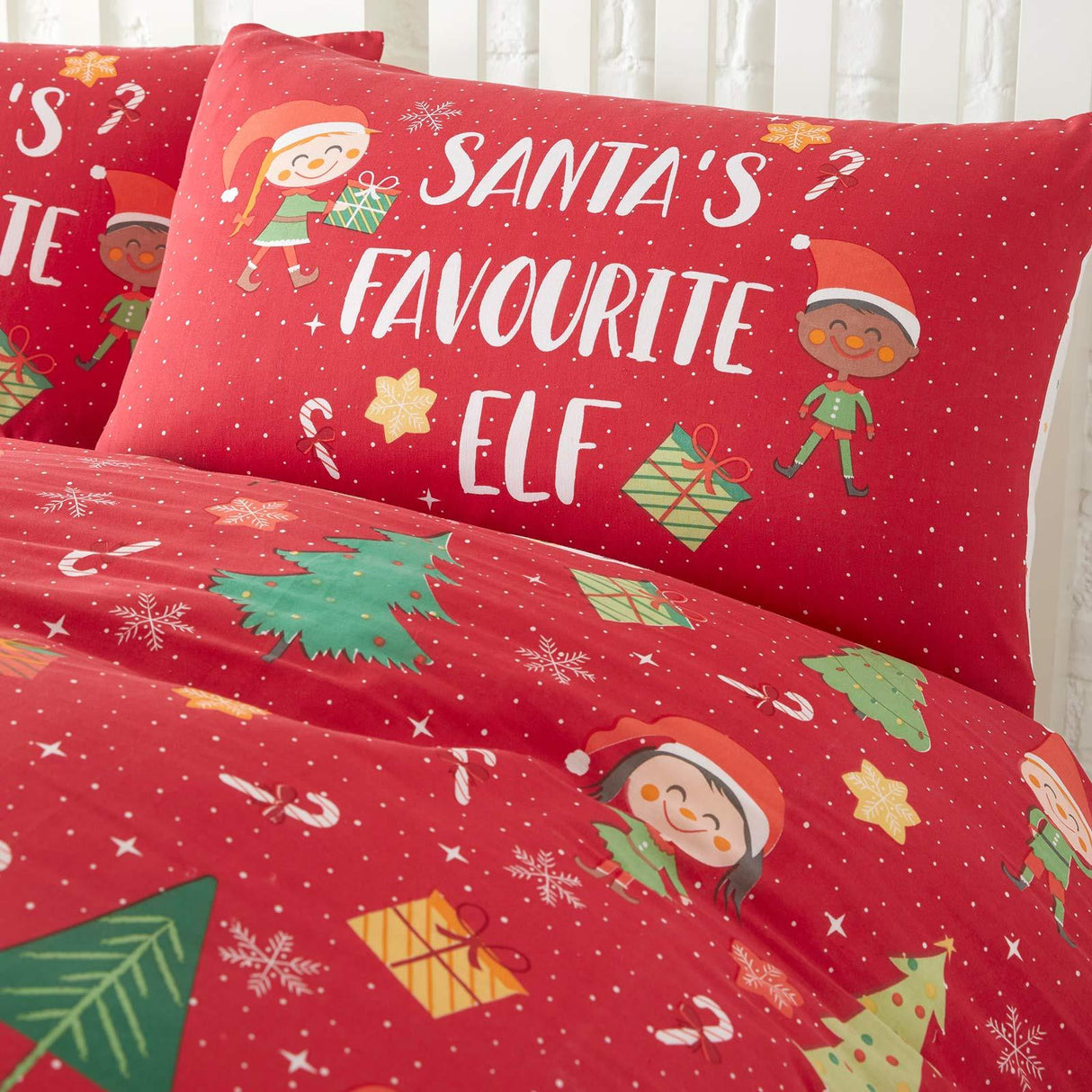 Elf & Santa Duvet Cover Set by Fusion