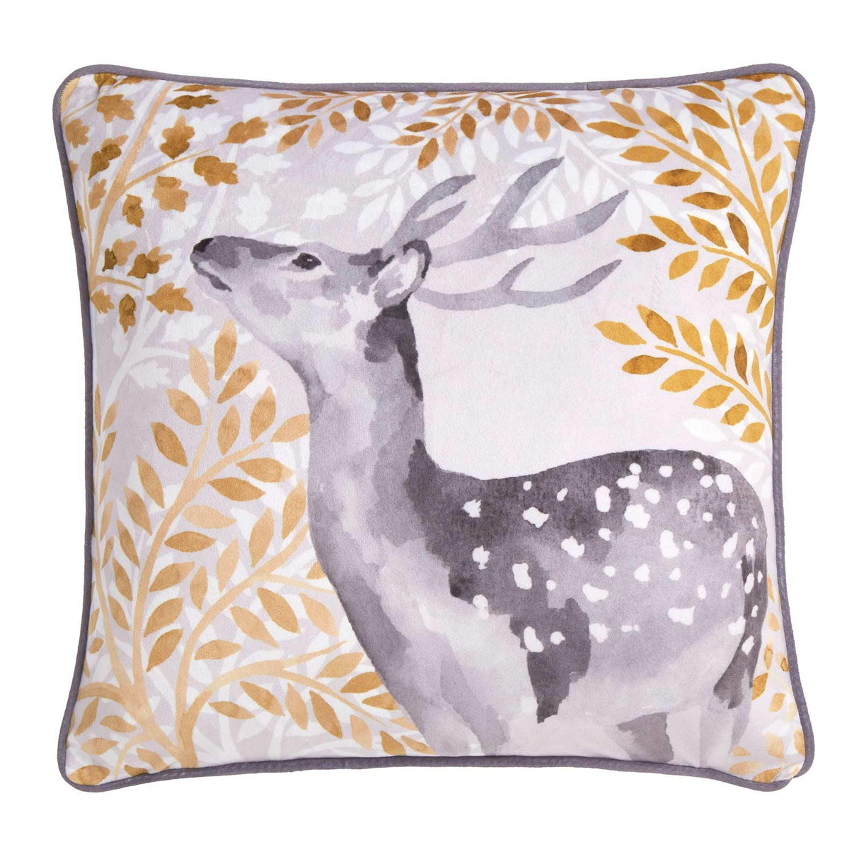 Dreams & Drapes Lodge Forest Animals Green Floral Cushion Cover 43cm x 43cm 6