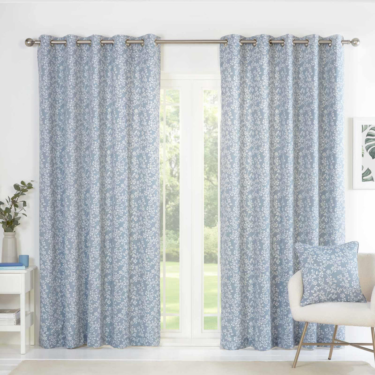 Sade Floral Eyelet Curtains by Sundour