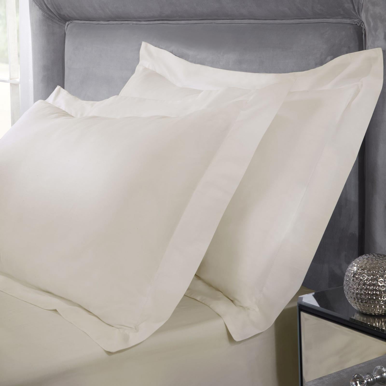 400 Thread Count Cotton Cream Oxford Pillowcase Pair Ideal