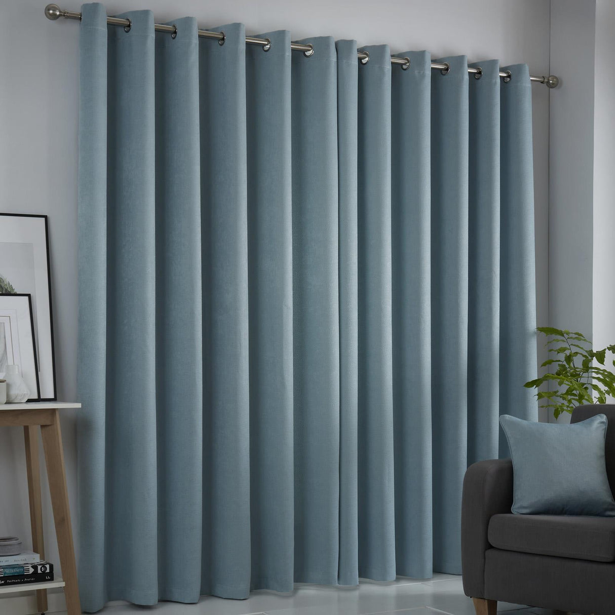 Strata Dim Out Woven Thermal Eyelet Curtains by Fusion
