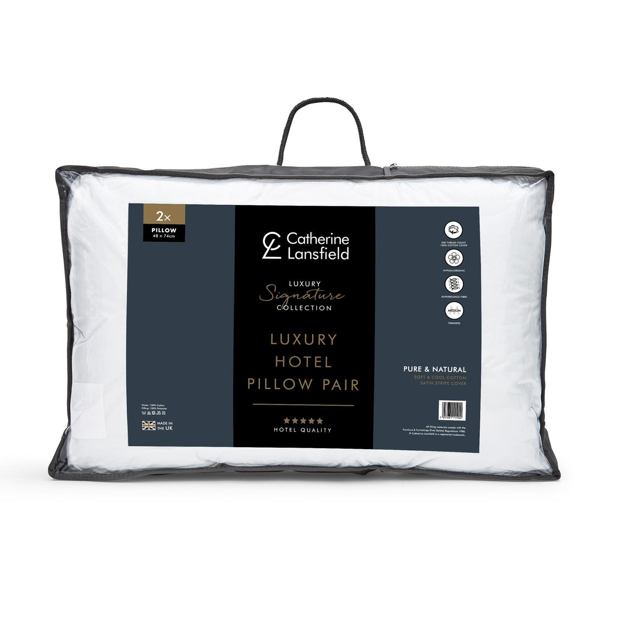 Luxury Hotel Pillows Pair by Catherine Lansfield