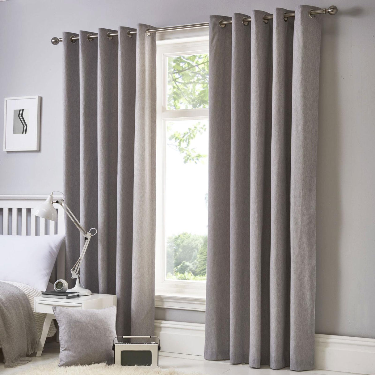 Sorbonne Cotton Lined Eyelet Curtains by Fusion