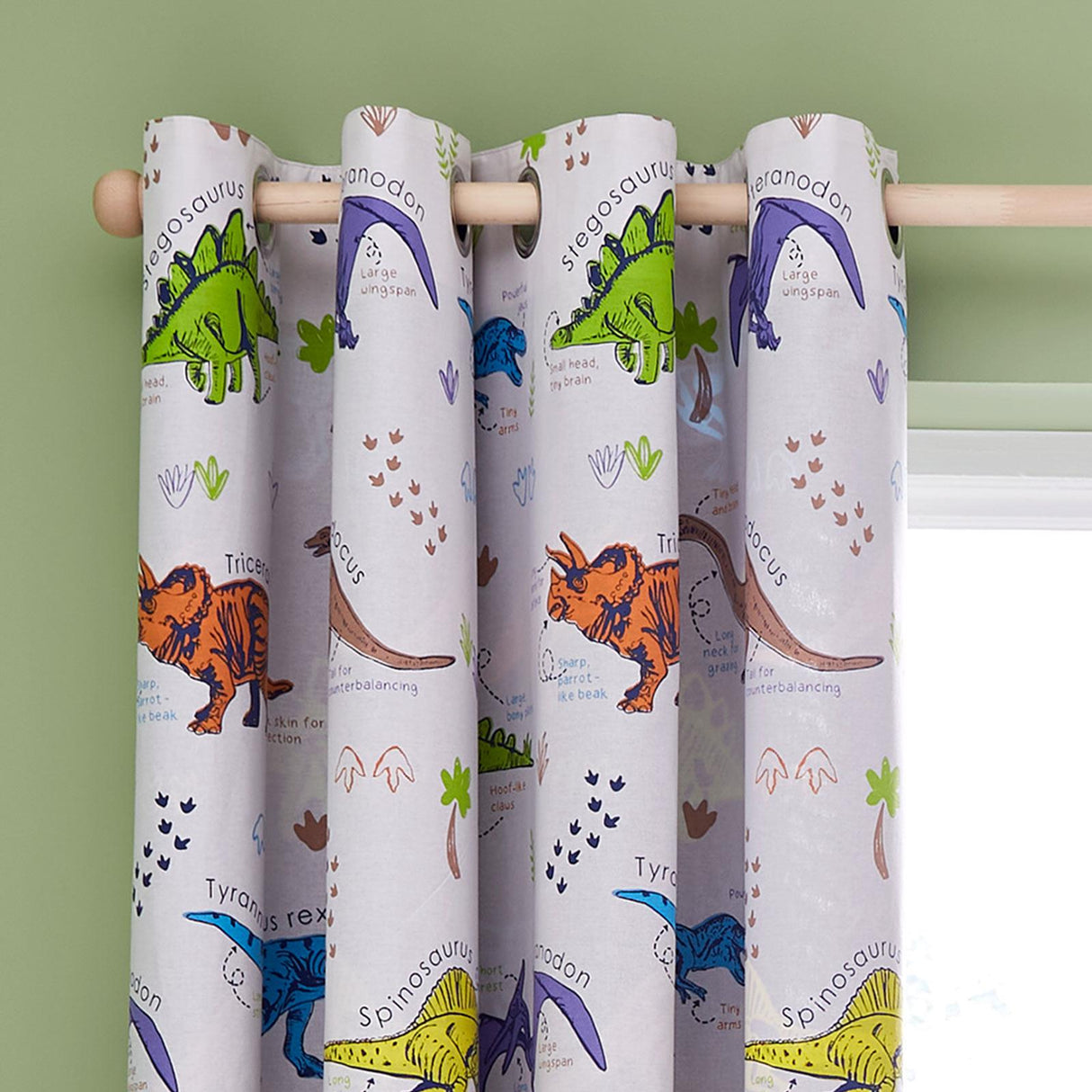 Prehistoric Dinosaurs Eyelet Curtains by Catherine Lansfield