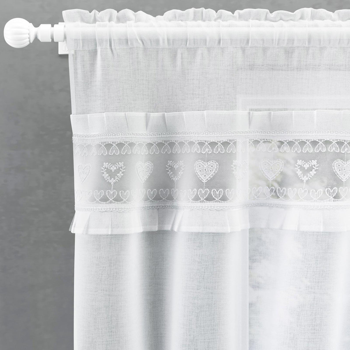 Lucy Embroidered Window Curtain Set by Enhanced Living