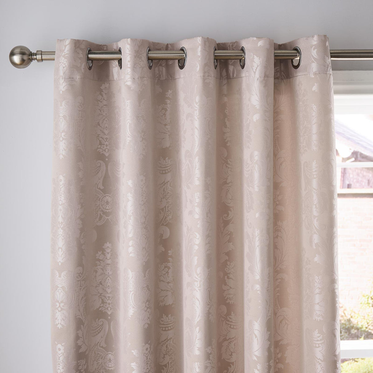 Damask Jacquard Eyelet Curtains by Catherine Lansfield