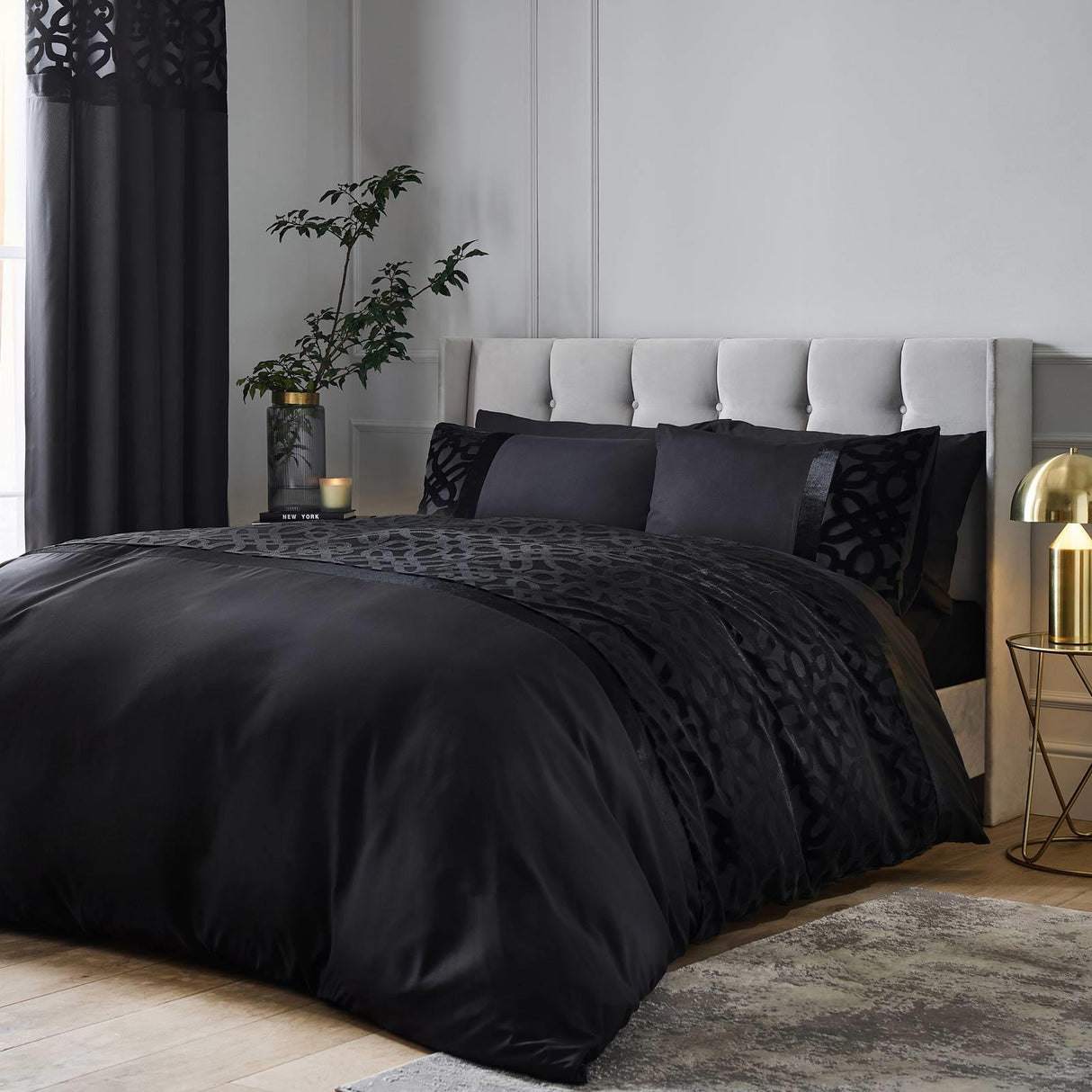 Lattice Cut Velvet Duvet Cover Set by Catherine Lansfield