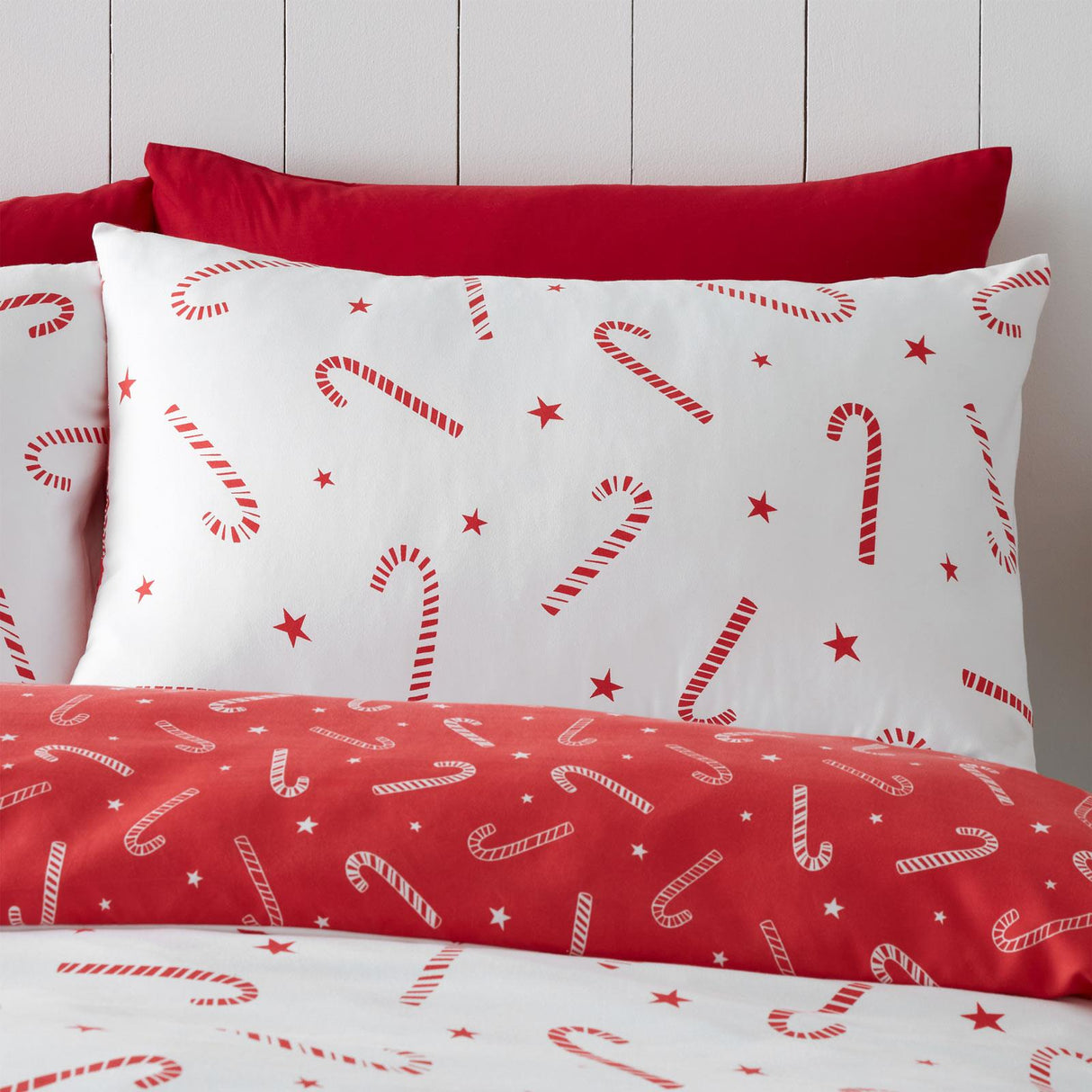 Christmas Candy Cane Reversible Duvet Cover Set