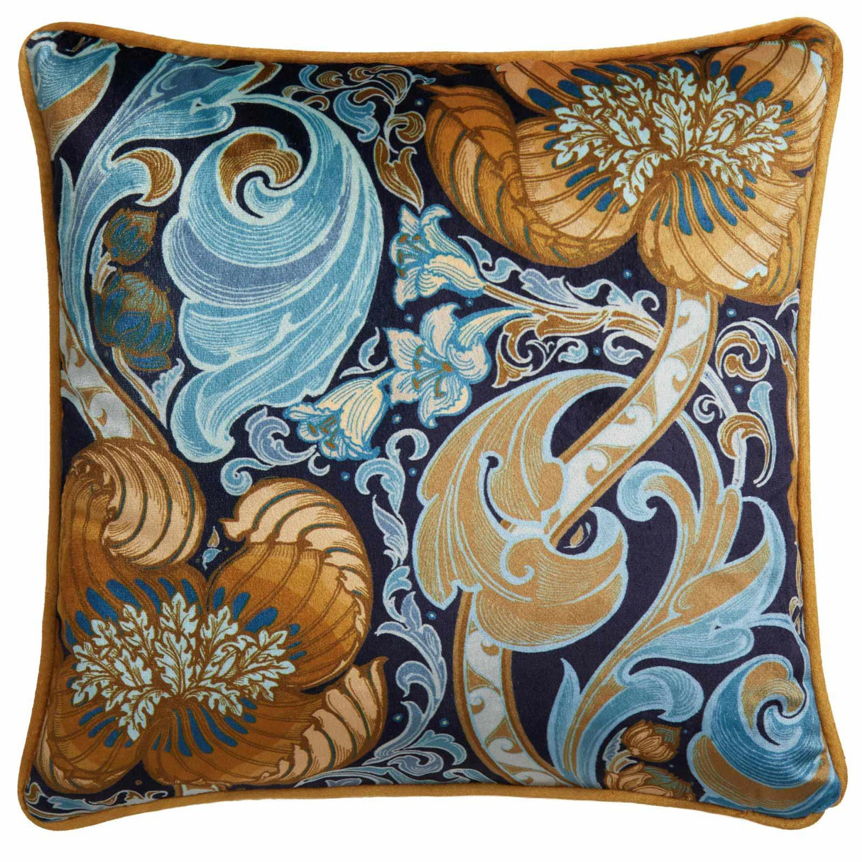 Laurence Llewelyn-Bowen Down the Dilly Blue Ochre Cushion Cover 43cm x 43cm 3
