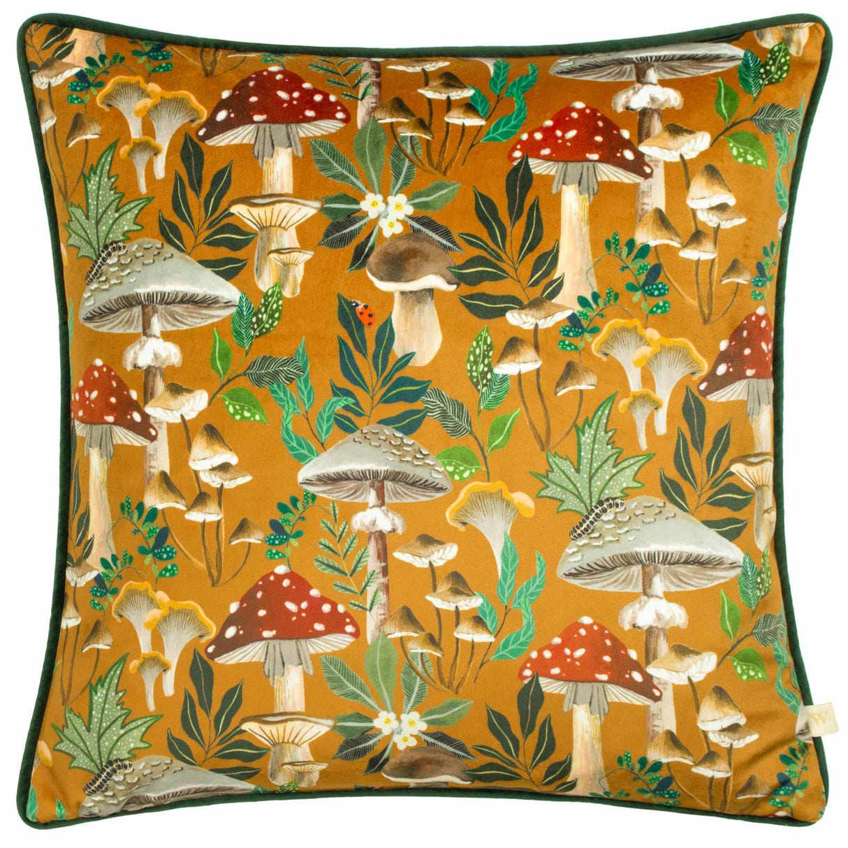 Wild Garden Mushroom Repeat Cushion Cover by Wylder Nature 3