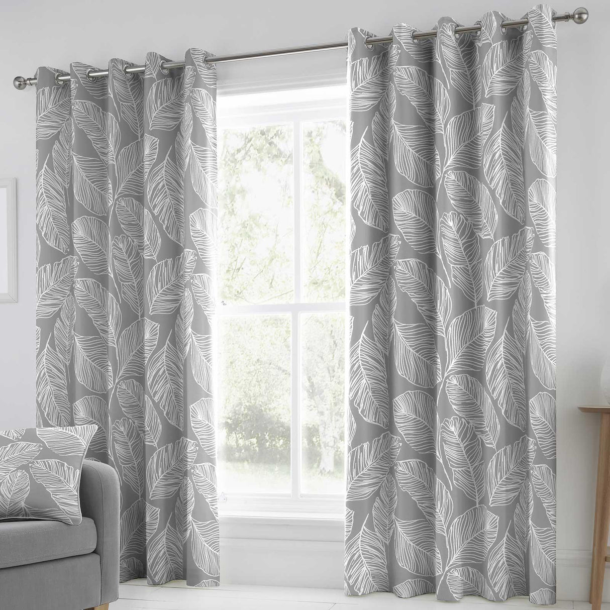 Matteo Leaf Eyelet Curtains by Fusion