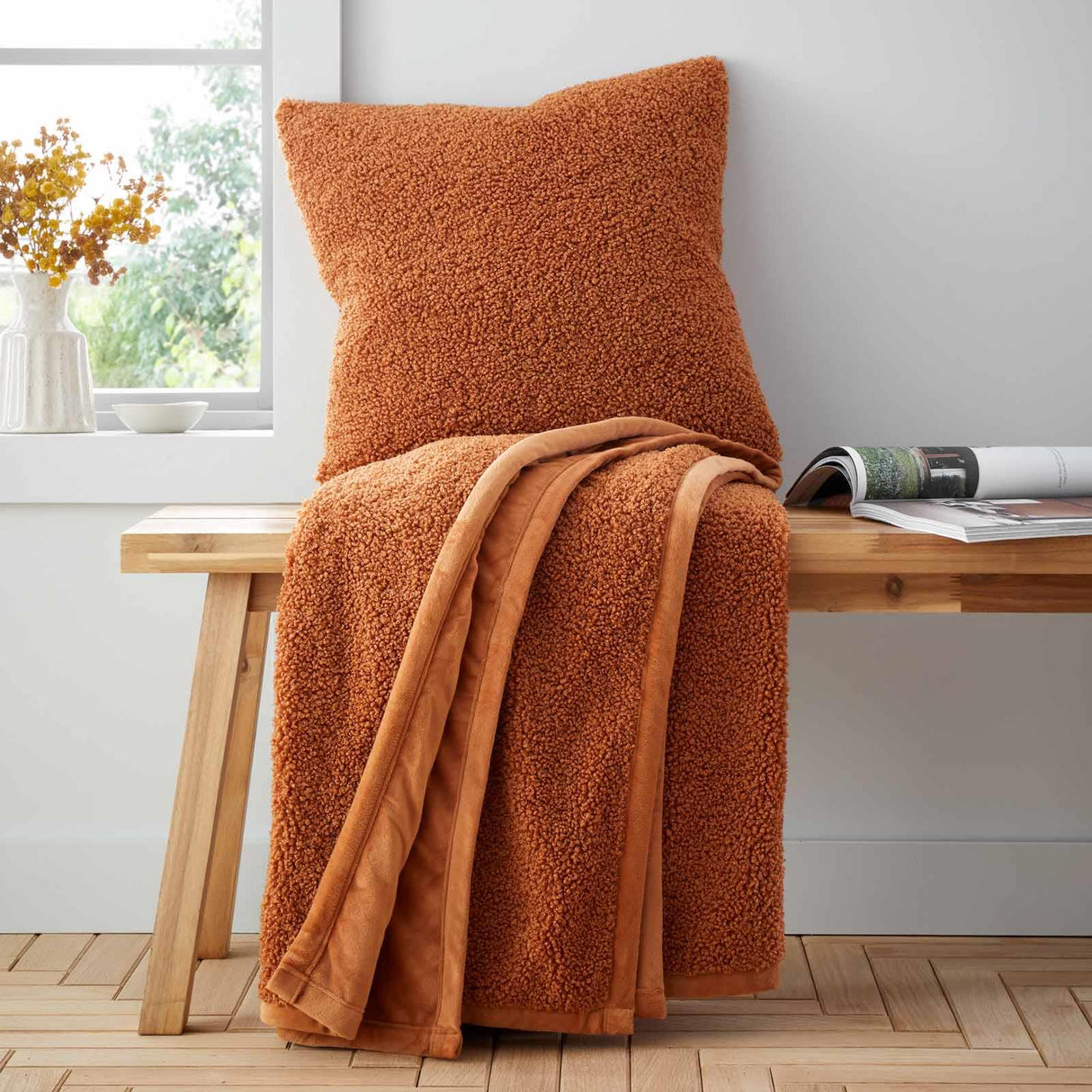 So Soft Velvet Bouclé Throw Blanket 130cm x 170cm by Catherine Lansfield