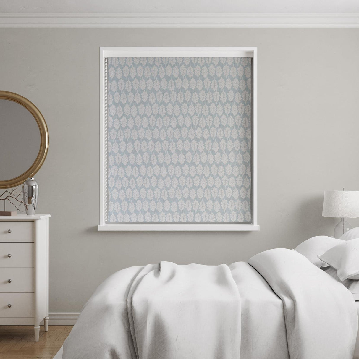 Oak Leaf Duckegg Made To Measure Roman Blind by Style Furnishings