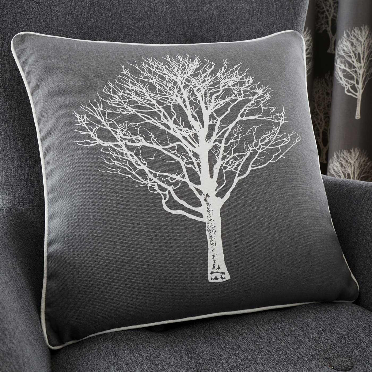 Fusion Woodland Trees Duck Egg Patterned Cushion Cover 43cm x 43cm
