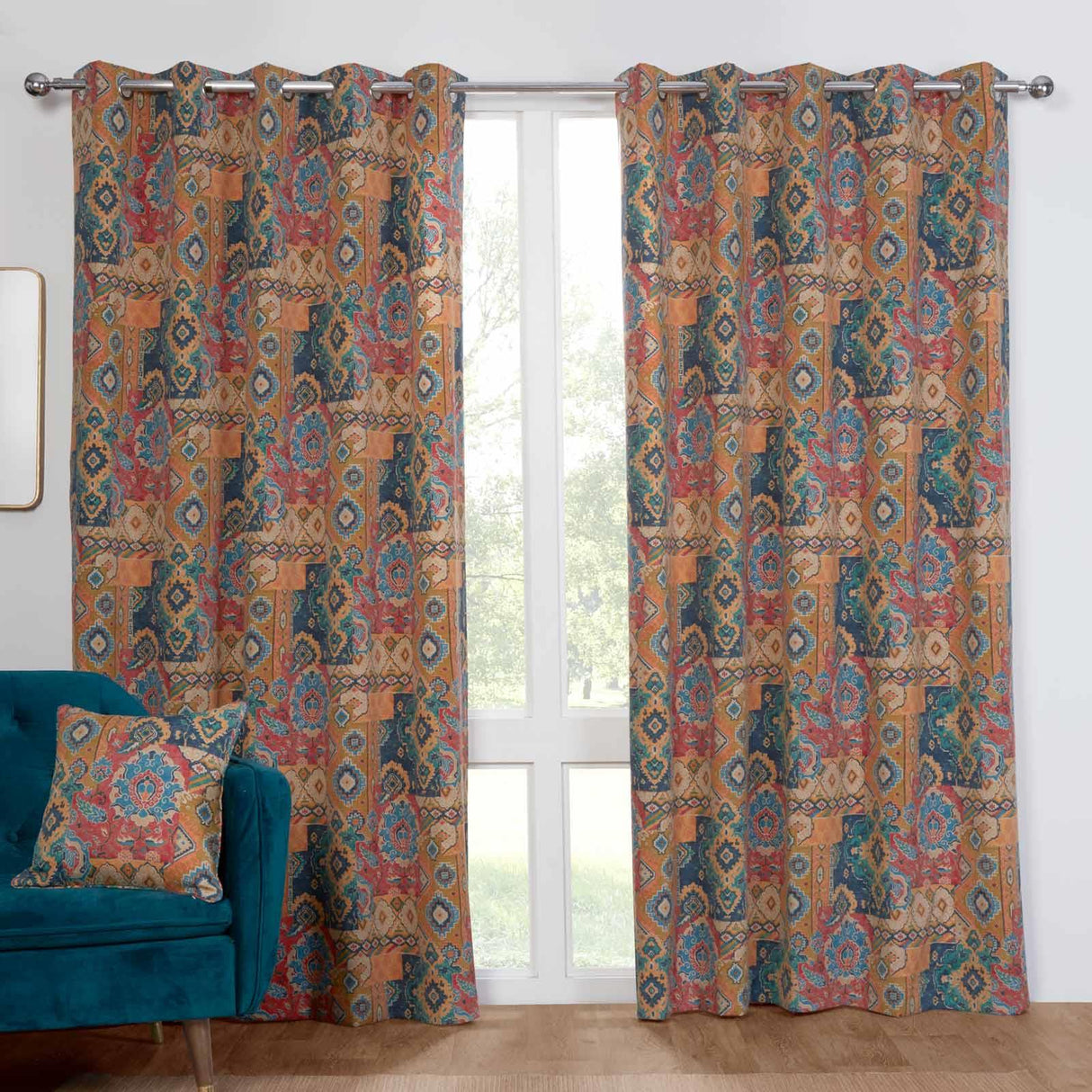 Chalet Patchwork Eyelet Curtains by Sundour