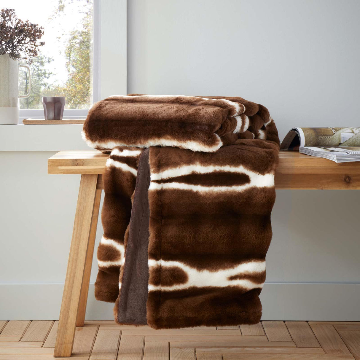 Flint Faux Fur Throw 130cm x 170cm by Catherine Lansfield