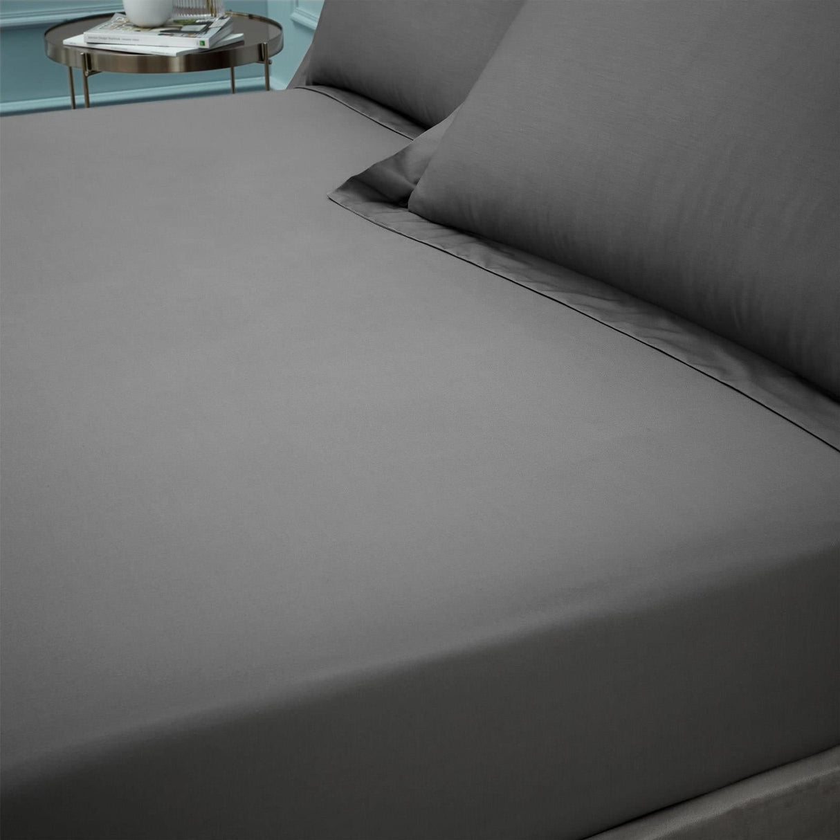 Bianca 180 Thread Count Egyptian Cotton 34cm Deep Fitted Sheet - Charcoal