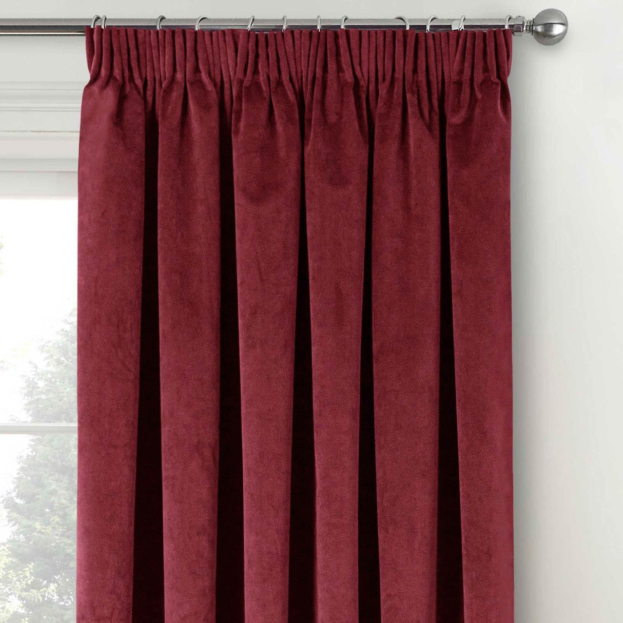Oxford Velvet Blackout Pencil Pleat Door Curtain 66" x 84" by Enhanced Living