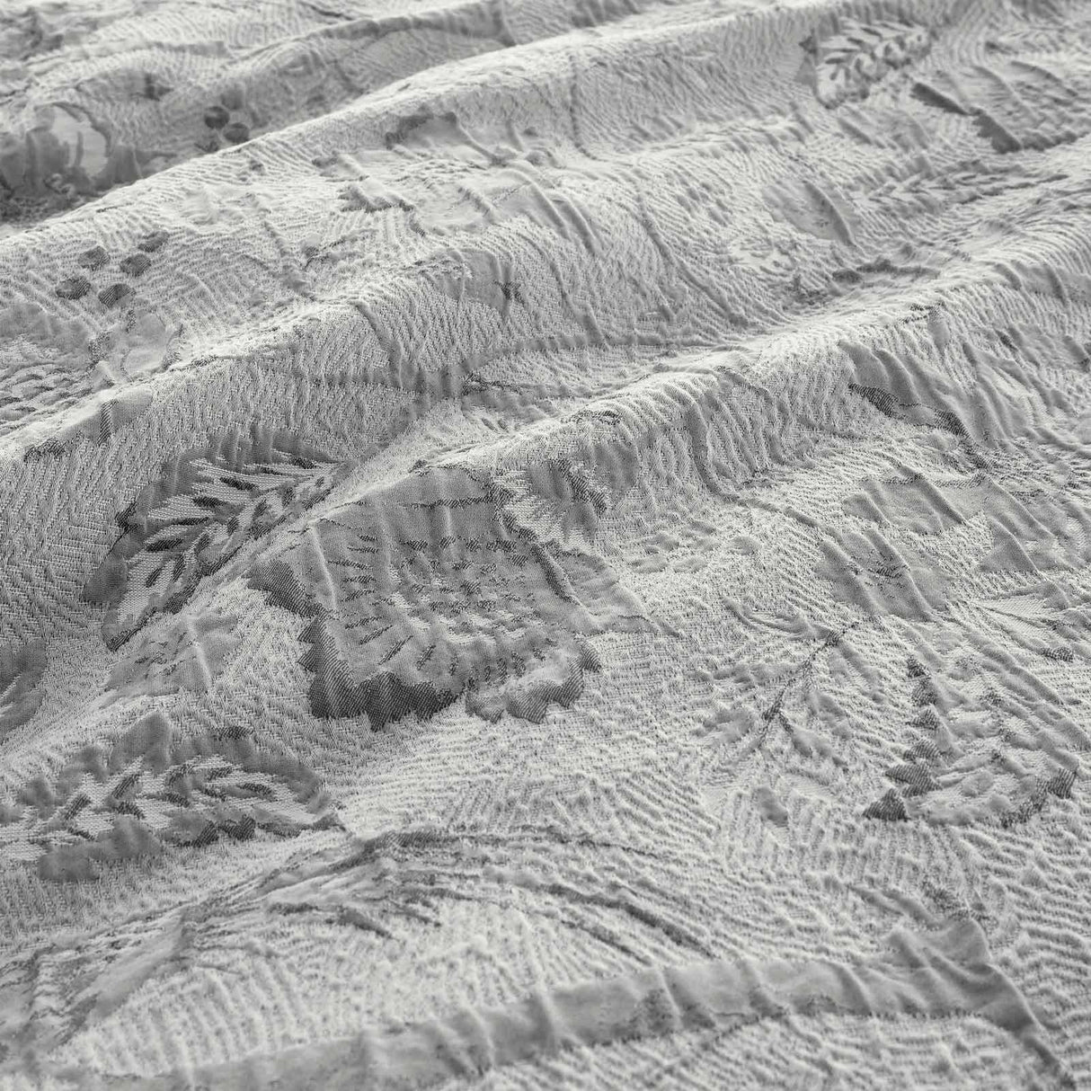 Elena Floral Jacquard Grey Duvet Cover Set