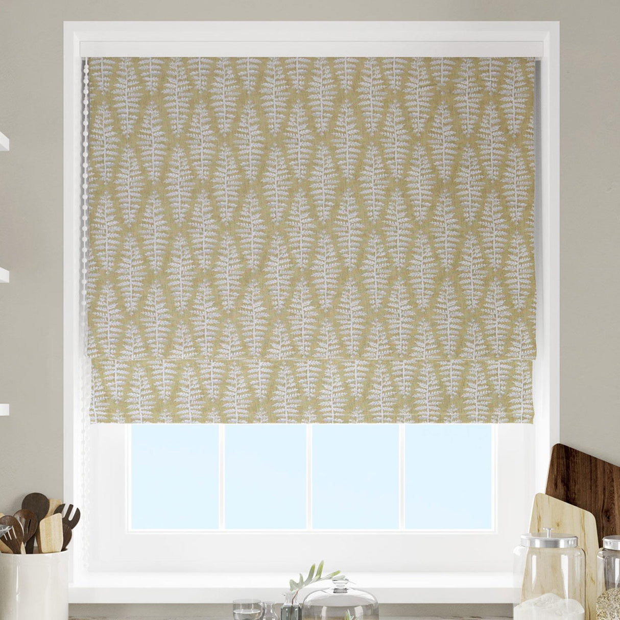 Fernia Mustard Made To Measure Roman Blind by Style Furnishings