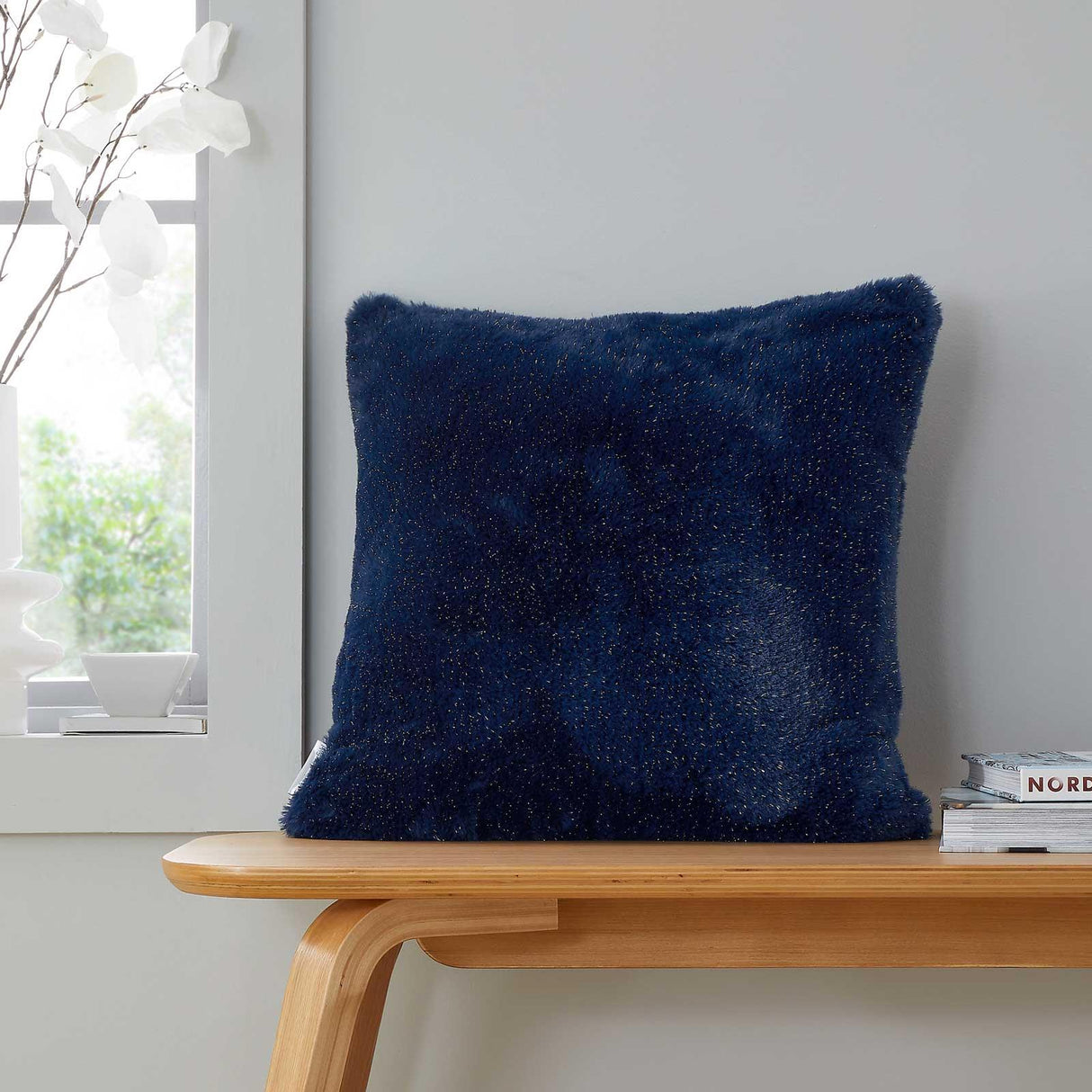 Catherine Lansfield Glamour Fur Filled Cushion 45cm x 45cm 12