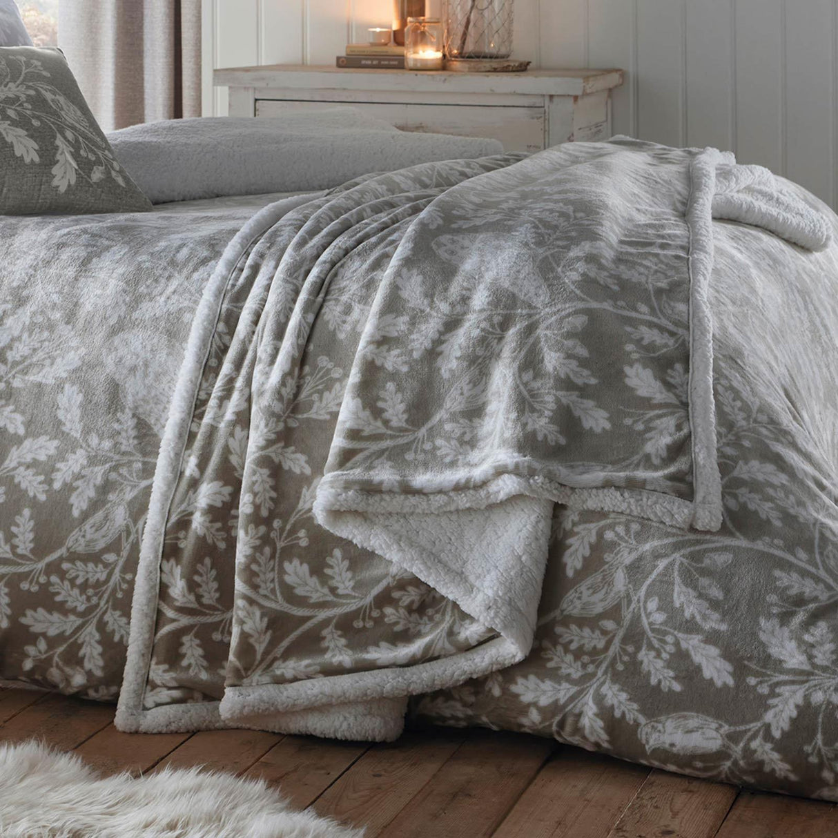 Woodland Owls Throw Blanket 150cm x 200cm by Dreams & Drapes Lodge