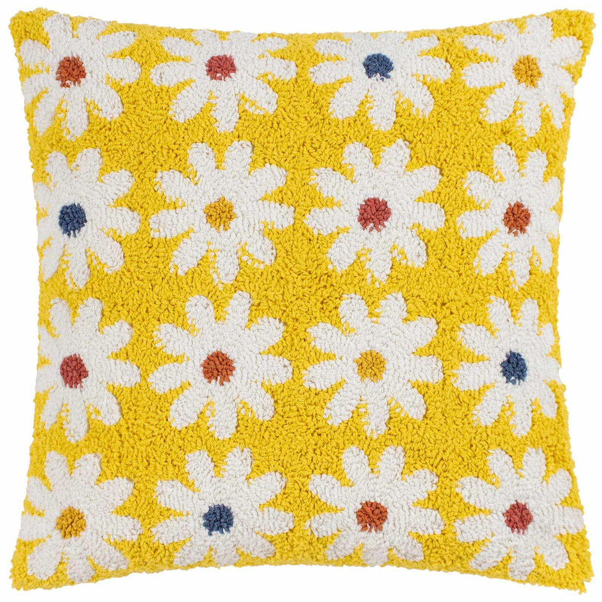Daisy Knitted Cushion Cover 18" x 18" (45cm x 45cm) by heya home 2