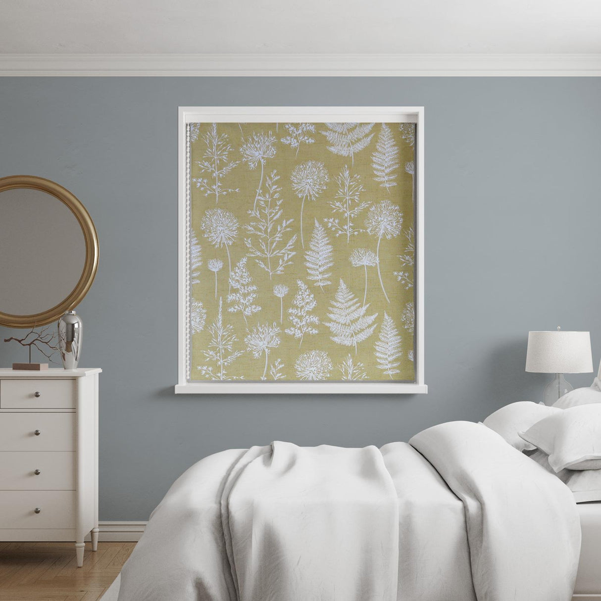 Chervil Mustard Made To Measure Roman Blind by Style Furnishings