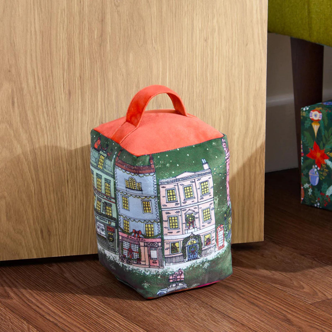 Christmas Spirit Festive Velvet Door Stop
