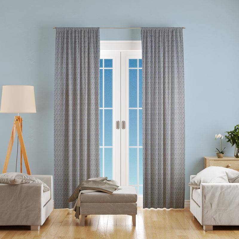 Aztec Indigo Made To Measure Curtains by Style Furnishings