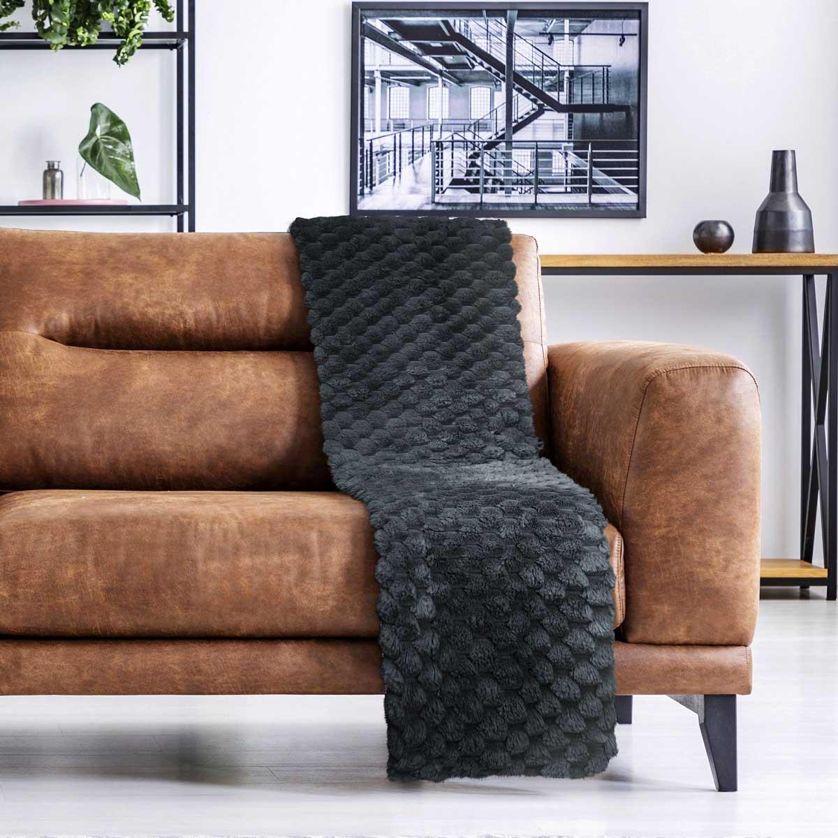 Lush Luxurious Fluffy Faux Rabbit Fur Throw Blanket by Emma Barclay