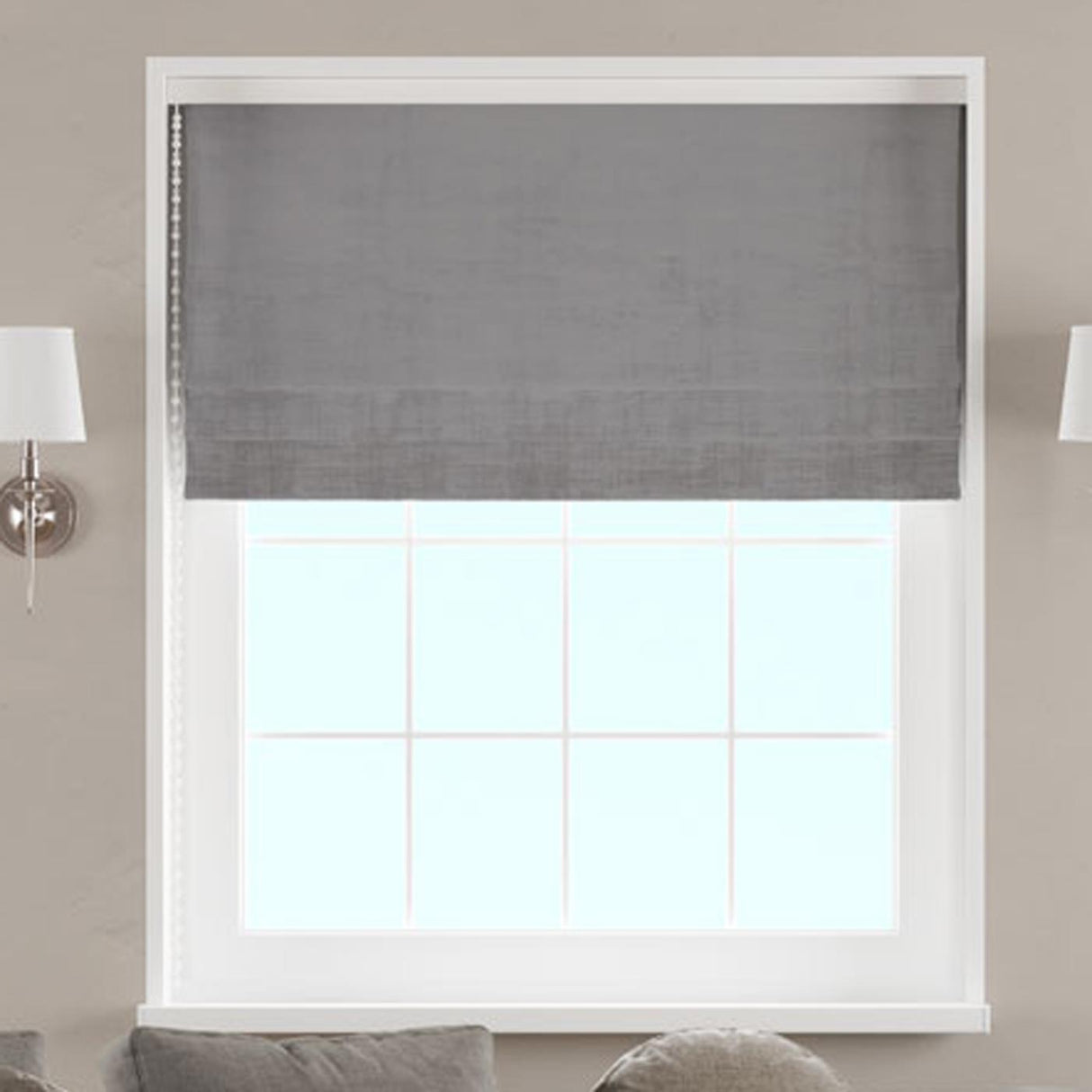 Azurite Mink Made To Measure Roman Blind by Style Furnishings