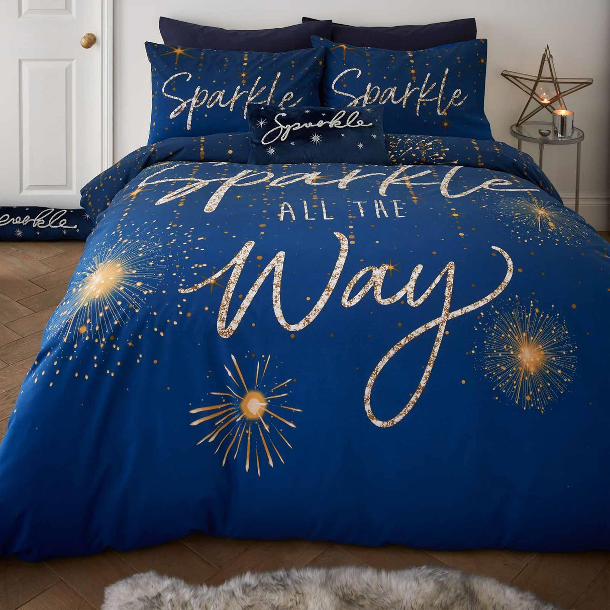 Christmas Sparkle Duvet Cover Set by Catherine Lansfield