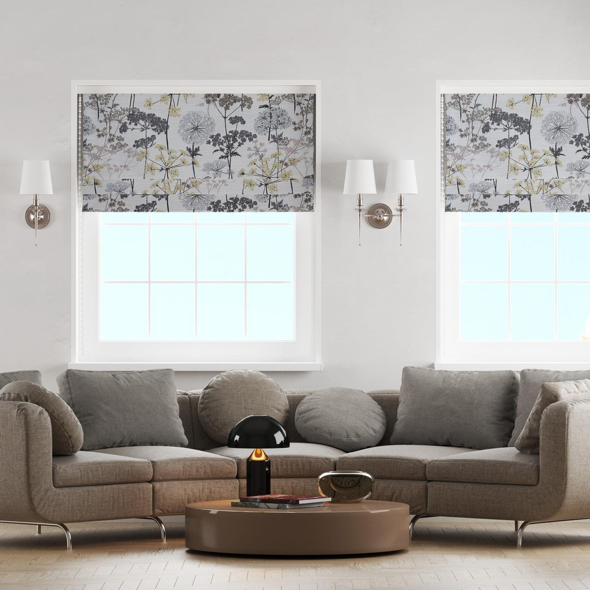 Hedgerow Charcoal Made To Measure Roman Blind by Style Furnishings