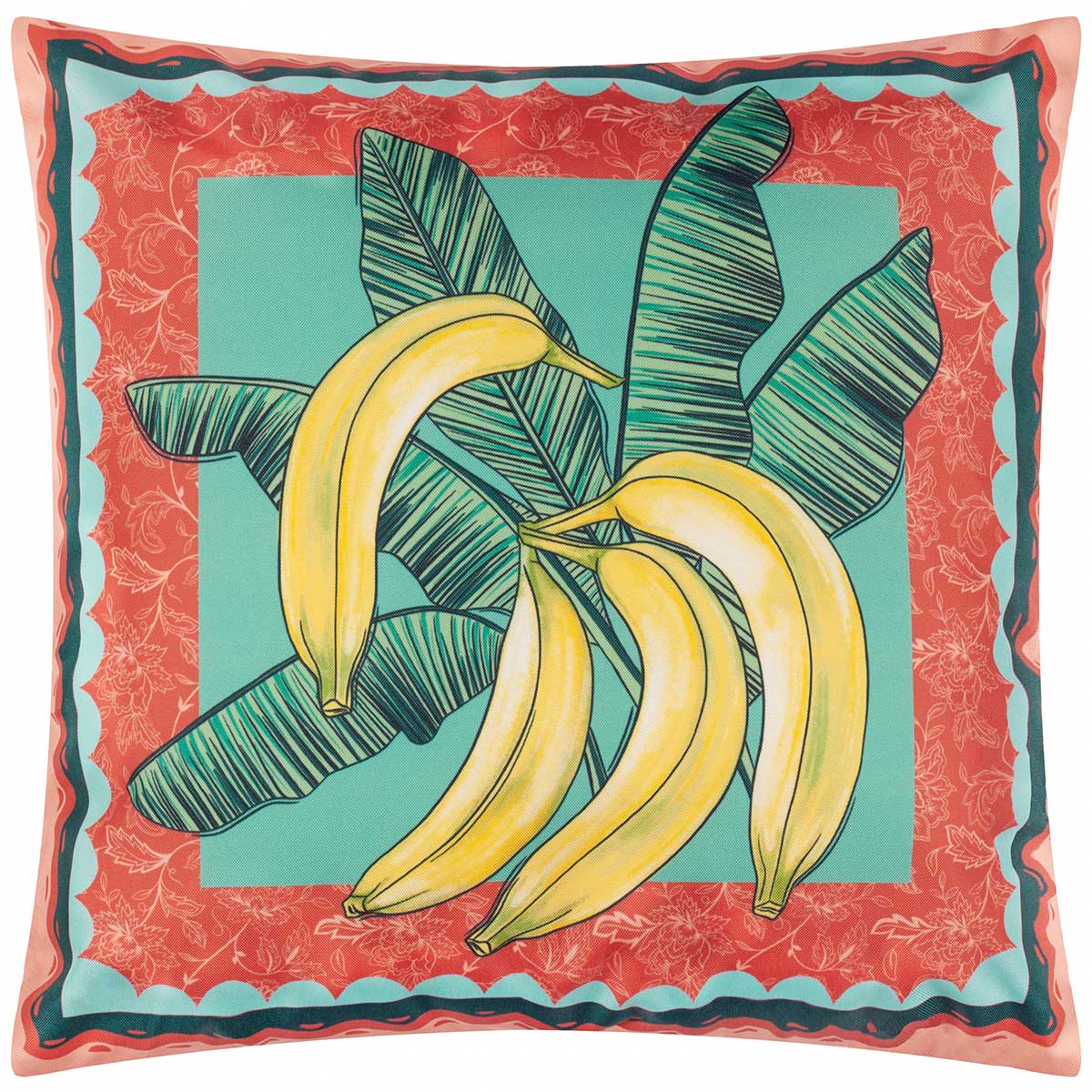 Anemone Bananas Outdoor Cushion Cover / Filled Cushion 18" x 18" (45cm x 45cm) by furn. 3