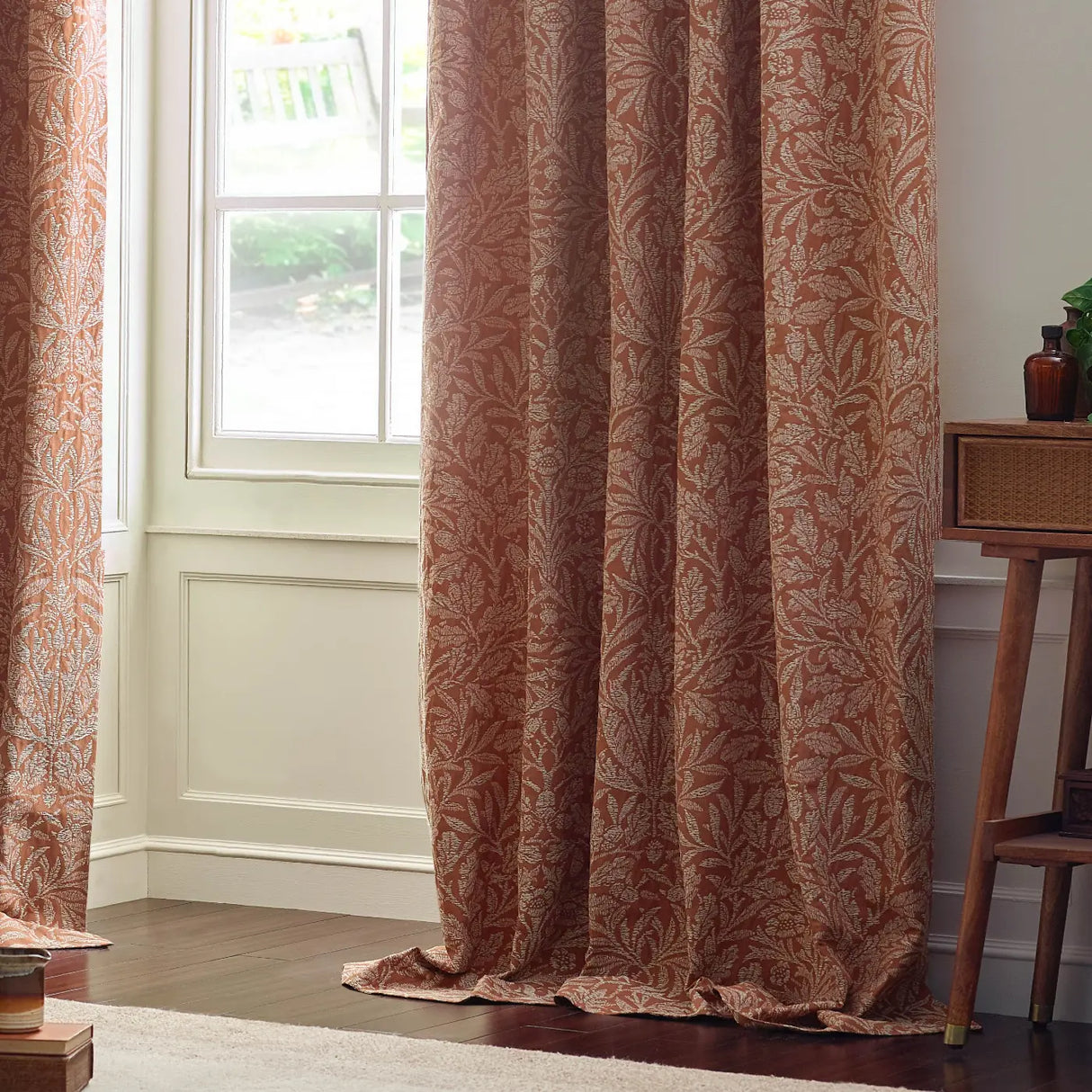 Acorn Tonal Tape Top Pencil Pleat Curtains by Morris & Co