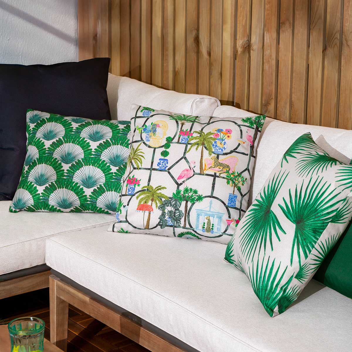 Agave Outdoor Cushion Cover / Filled Cushion 18" x 18" (45cm x 45cm) by furn.
