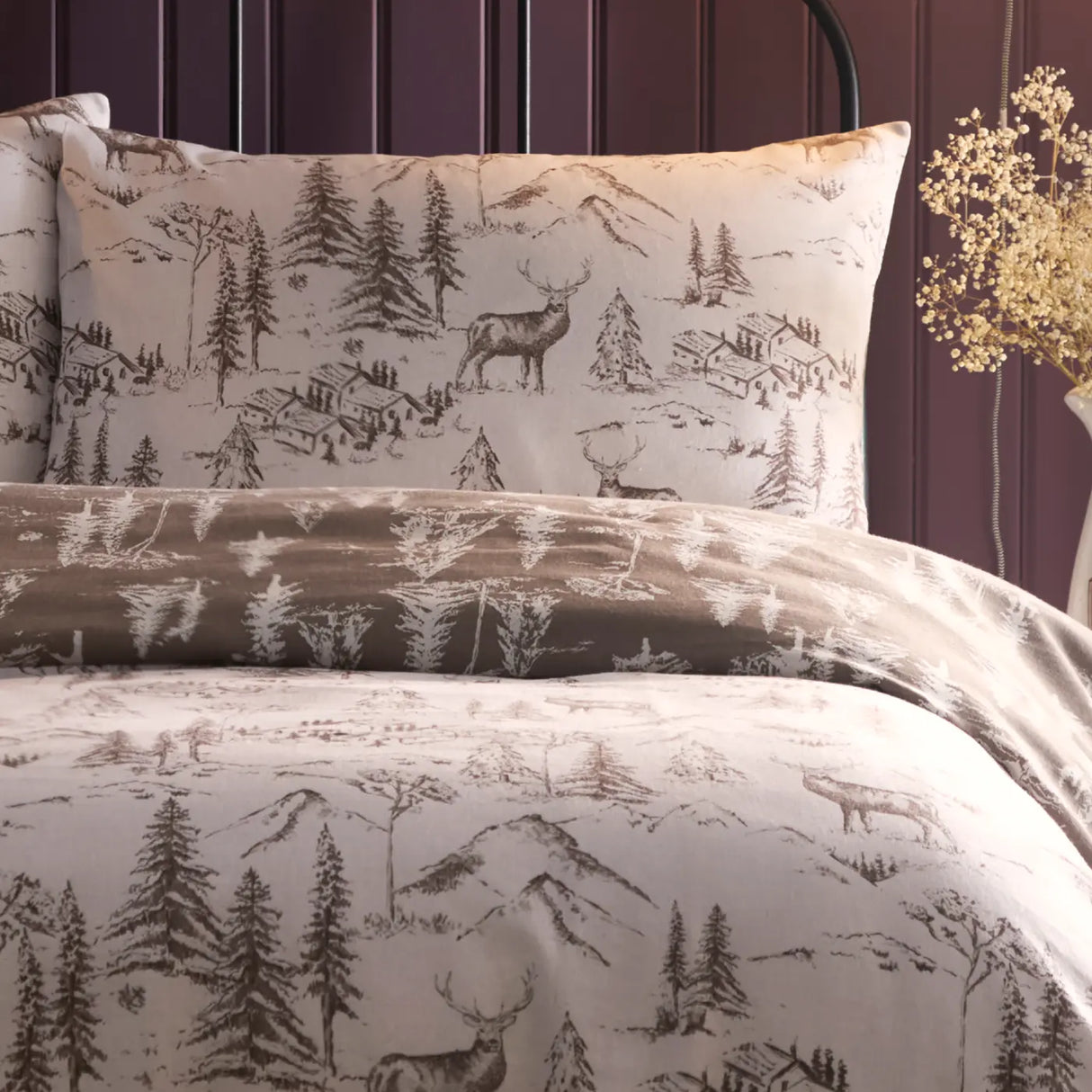 Alpine Stag Flannelette Duvet Cover Set by Dreams & Drapes