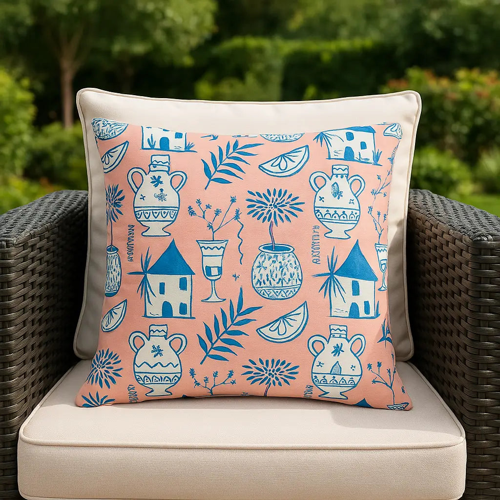 Aegina Outdoor Peach Cushion Cover or Filled Cushion 45cm x 45cm