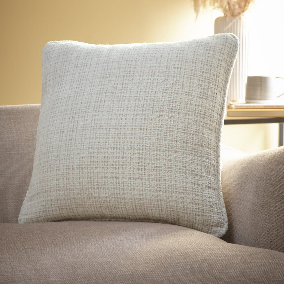 Alba Chenille Ivory Cushion Cover 43cm x 43cm (17")