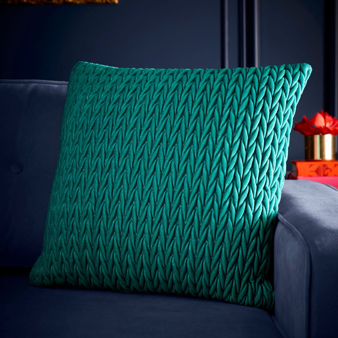 Laurence Llewelyn-Bowen Amory Velvet Jade Cushion Cover 43cm x 43cm
