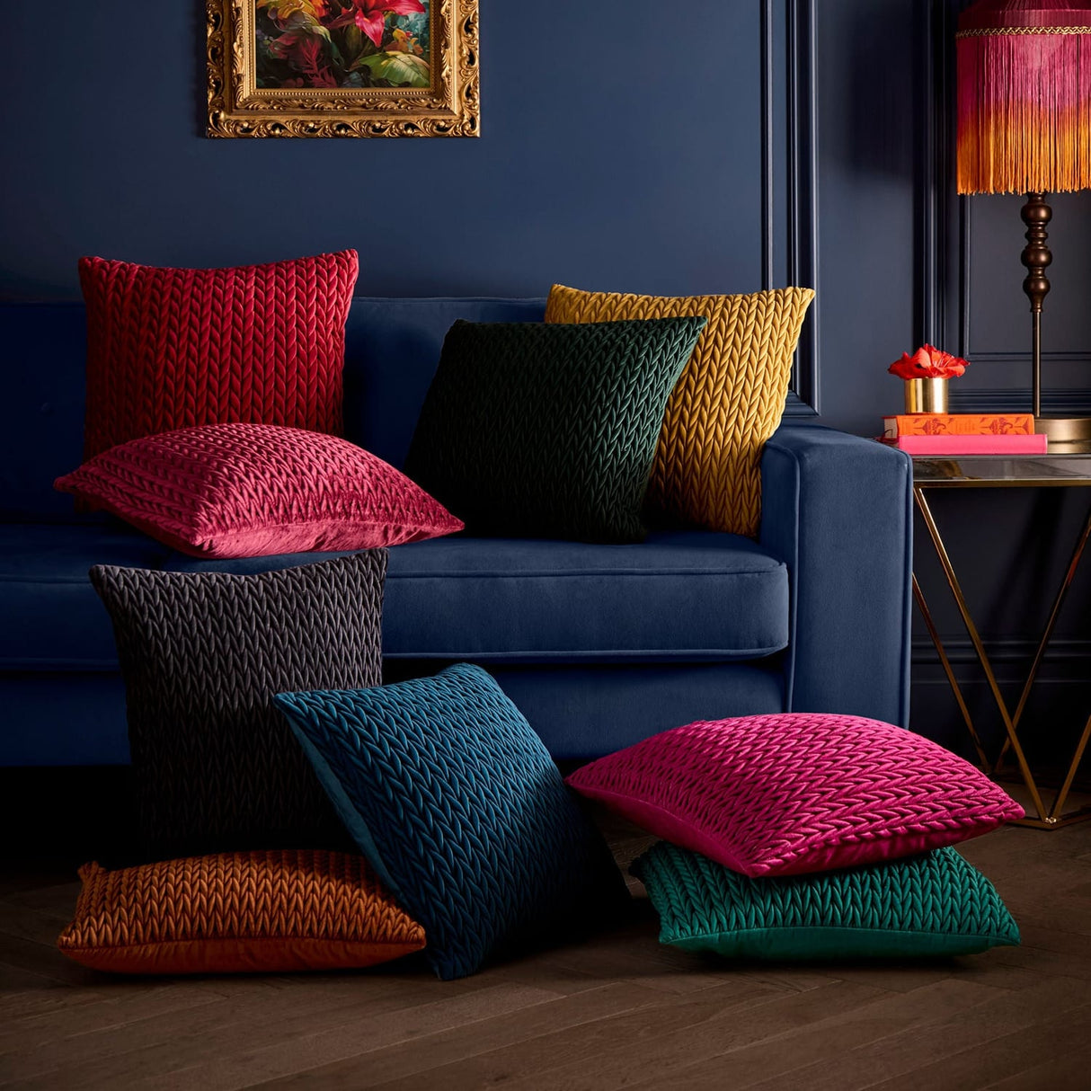 Laurence Llewelyn-Bowen Amory Velvet Cushion Cover 43cm x 43cm - Jade - Amory Cushion In Jade 43 X 43Cm 3