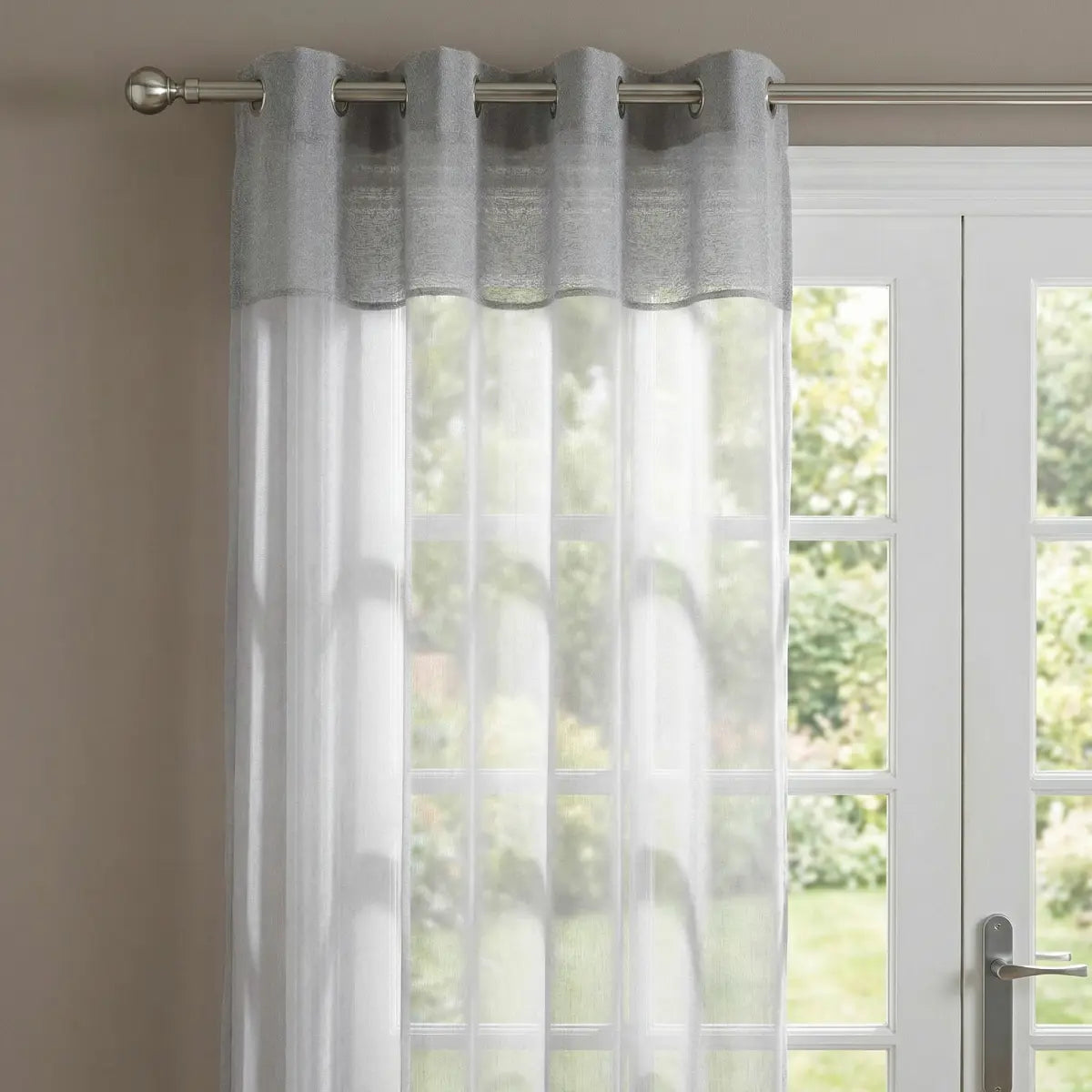 Andorra Textured Voile Eyelet Curtain Panel 5