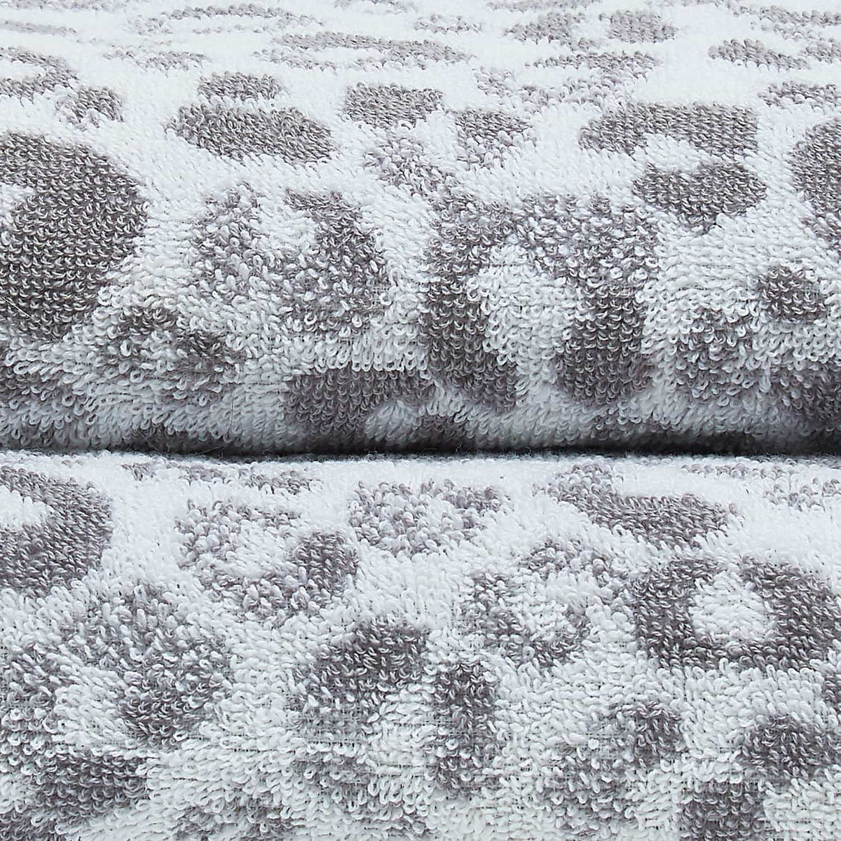 Animal Print Jacquard 550gsm Cotton Bathroom Towel - Grey - Animal Print Towels In Grey 3