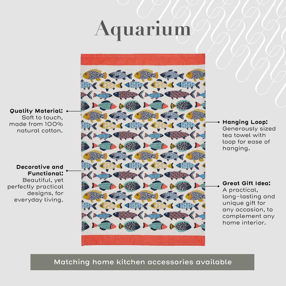 Ulster Weavers Aquarium 100% Cotton Tea Towel - Aquarium Cotton Tea Towel In Blue 4